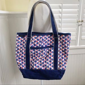 Lands’ End Circle Pattern Cotton Open-Top Tote